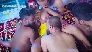 Hidden Cam GangBang Suhagarat - Besi Indian Wife Very 1st Suhagarat with Four Husband ( Full Movie )